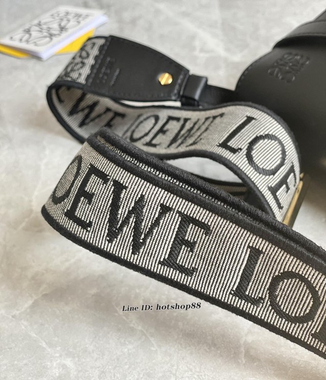 Loewe專櫃2022新款升級版字母寛肩帶馬鞍包 羅意威MiniGateDual手袋斜挎女包腰包胸包 10121 lyw1343